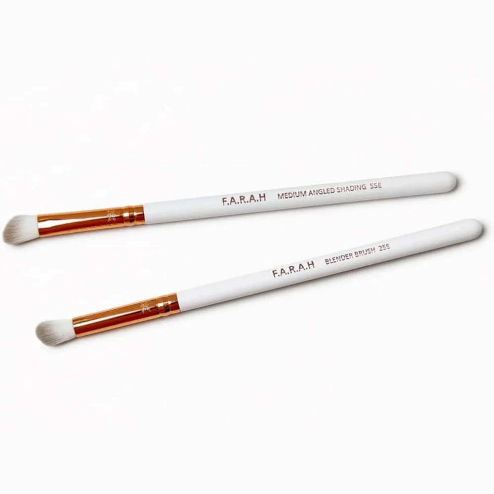 🔴 FARAH Rose Gold Eye & Detail Brushes Duo Bundle Set - F.A.R.A.H 25E & 55E